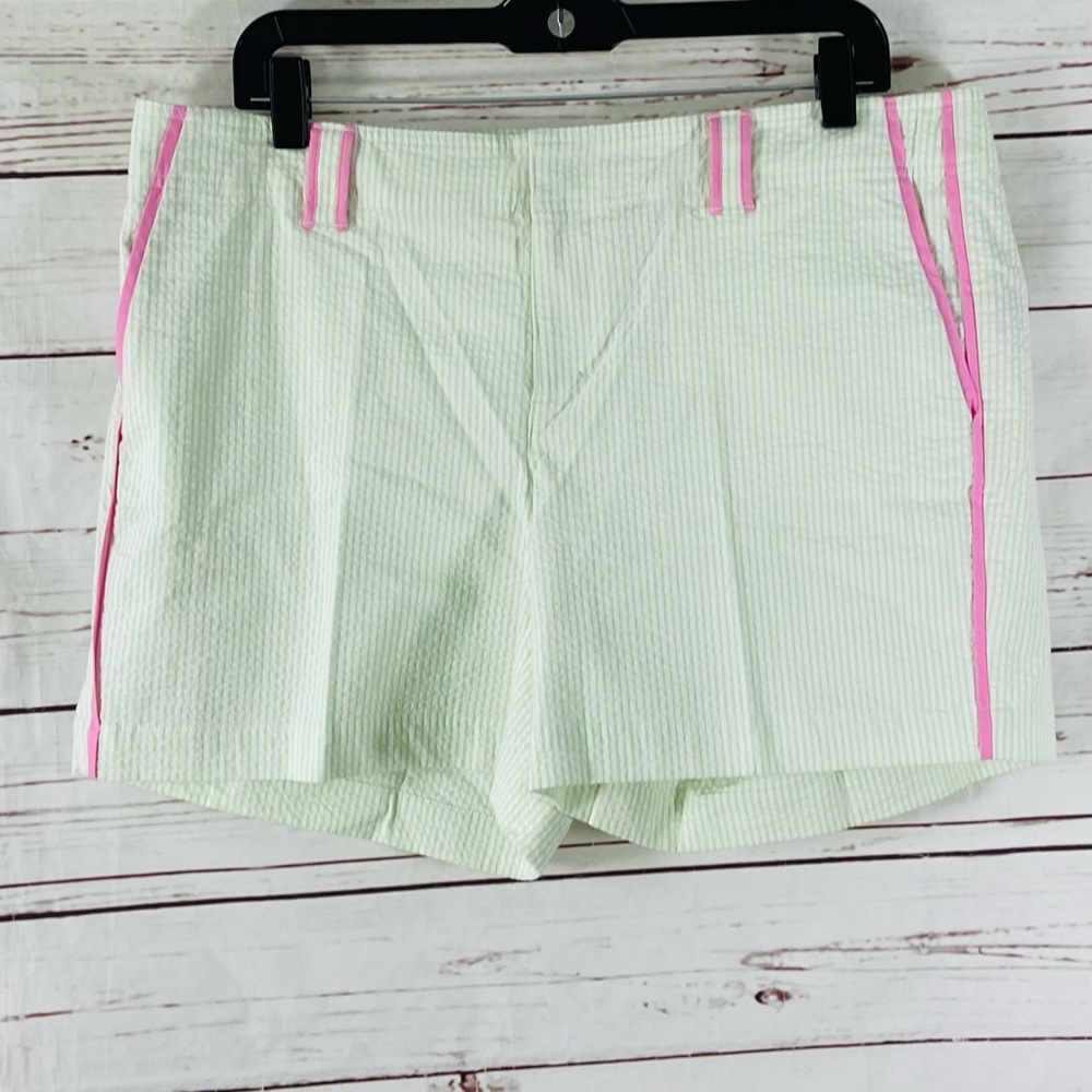 Lilly Pulitzer Shorts Women’s‎ 12 Green Hip Short With Sash Palm Beach Fit.